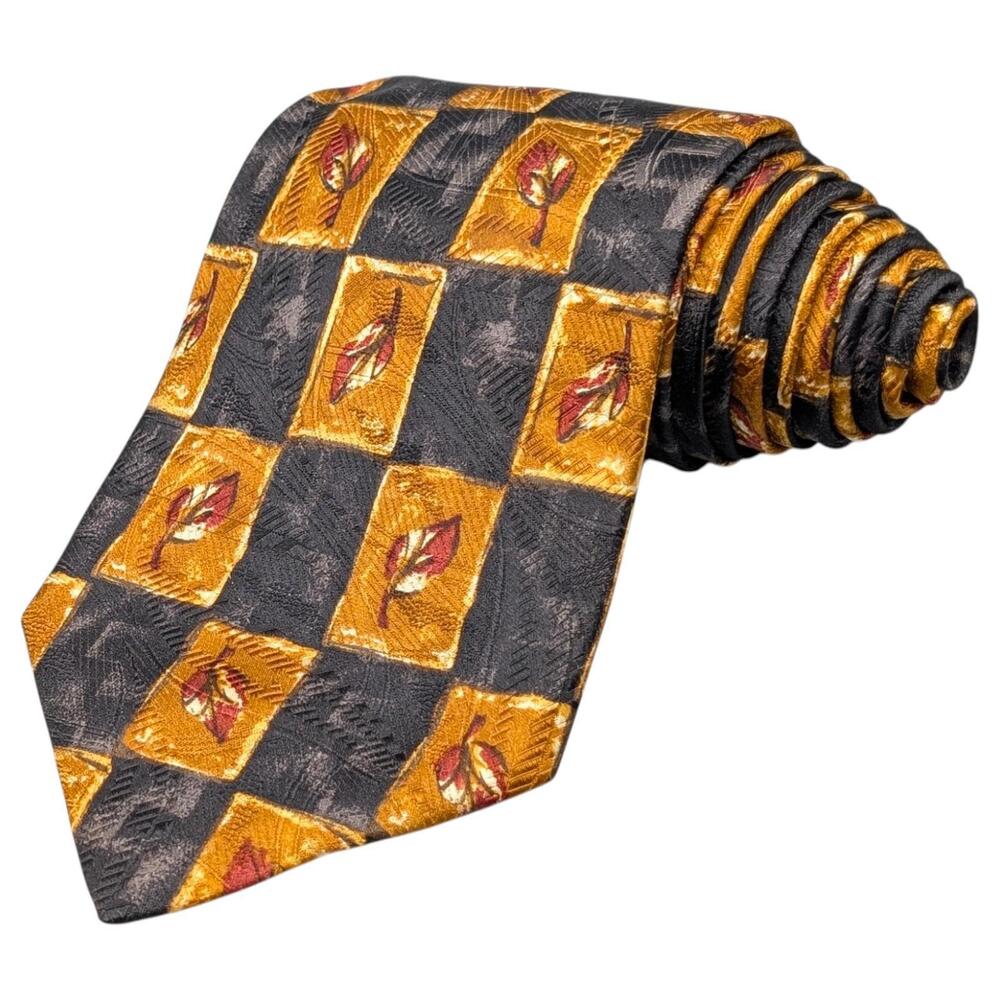 Robert Talbott‎ Tie Mens 56.5" Silk Best Of Class Leaf Check Nordstrom Vintage